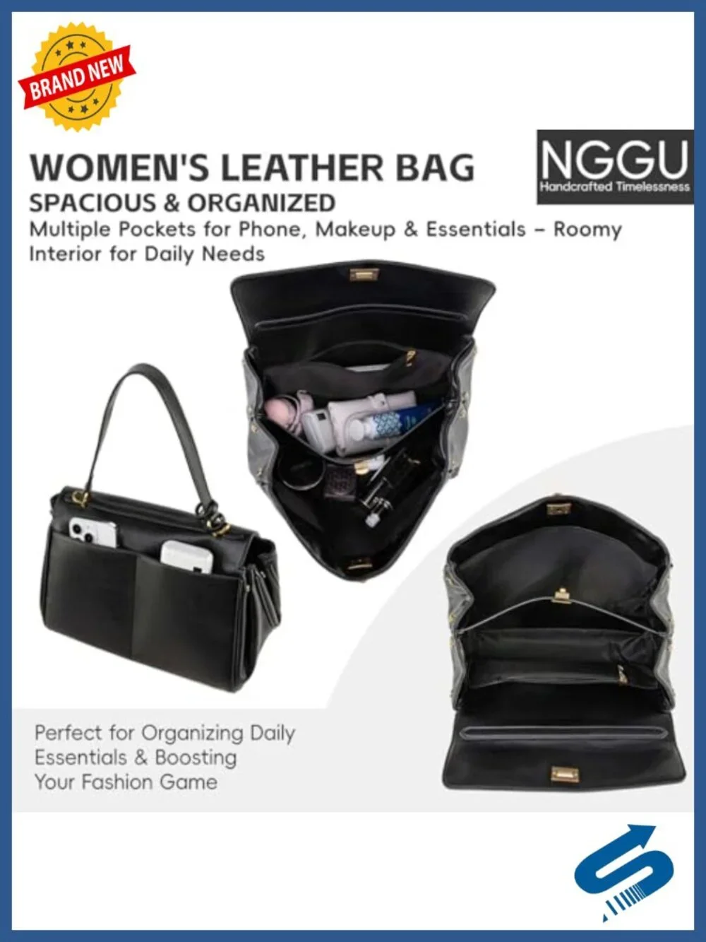 Soft Leather Tote Bag for Women, Large Satchel Purse for Travel Work